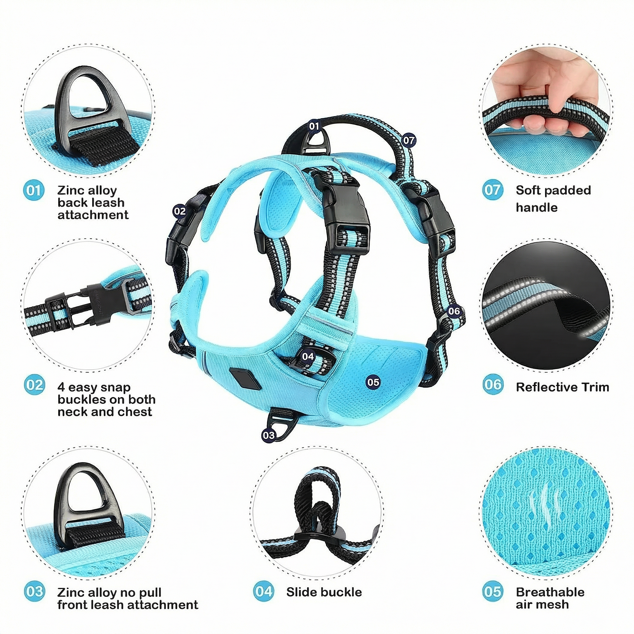 Robust No-pull Breathable Dog Harness