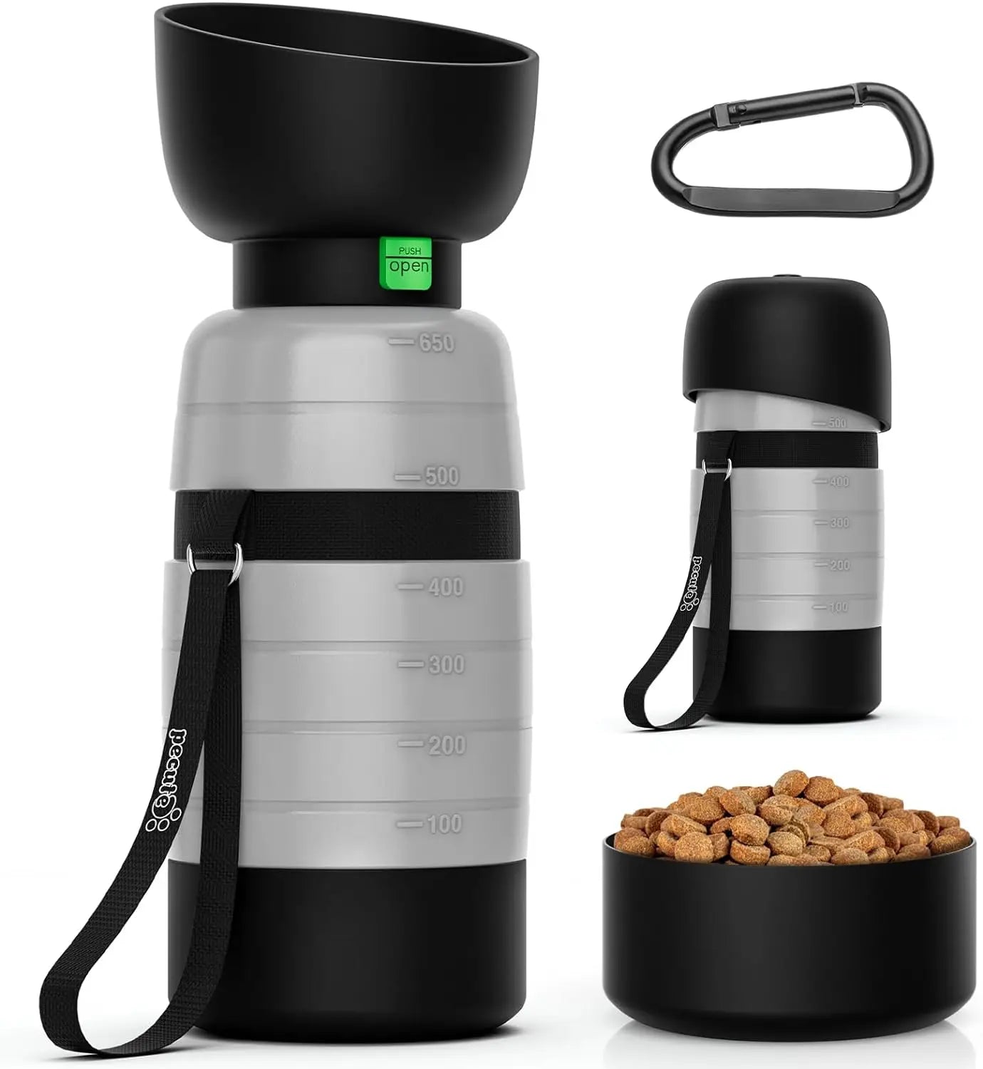 Dog Water Bottle with Food Container